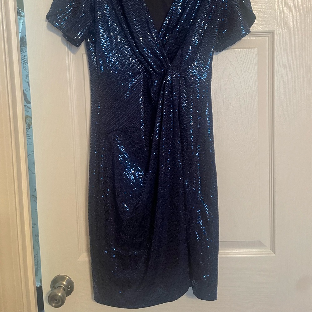Elegant Navy Sequin Dress - Picture 3 of 3